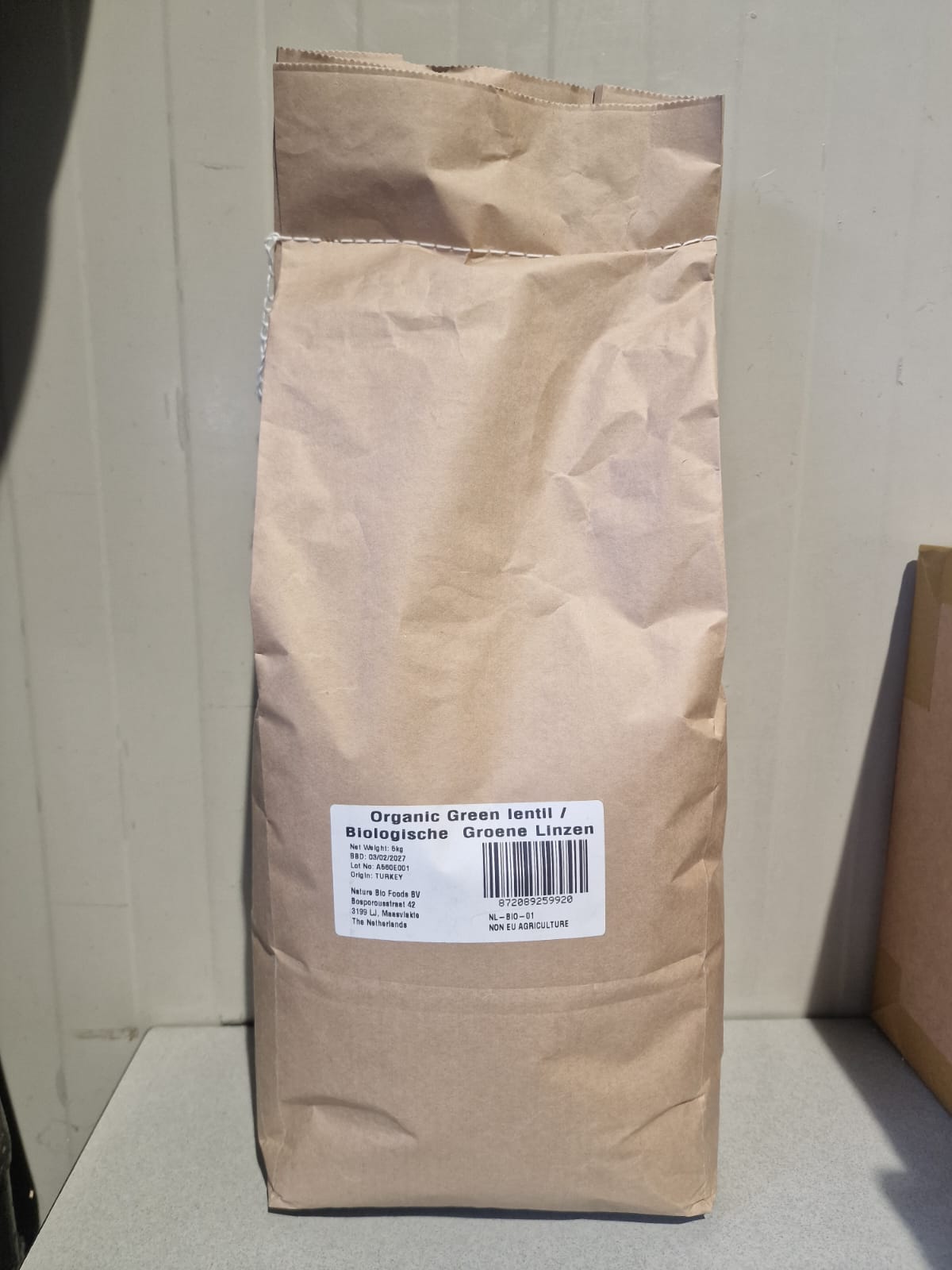 Groene-linzen van Nature Bio Foods, 1 x 5 kg